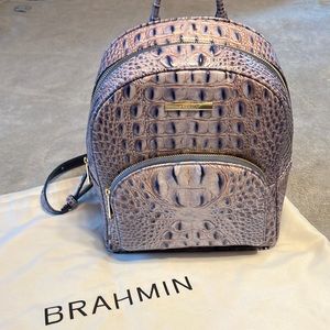 Brahmin Mini Dartmouth signature croc-embossed genuine leather backpack.